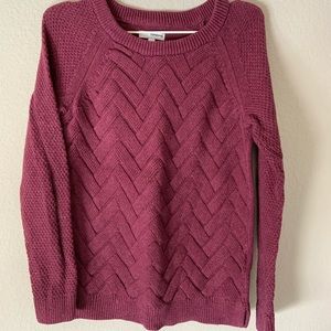warm burgundy chunky sweater